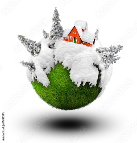 Illustration: winter house winter house