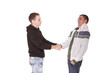 man's  shaking hands