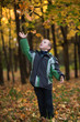 autumn boy outdoors