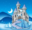 Frozen castle in winter landscape Frozen castle in winter landscape