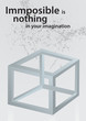 Impossible object. 3D and optical illusion of a cube