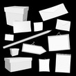 set of vector white blank office elements