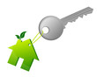 Clé maison écologie gris vert