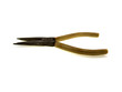 Old shabby nippers with white handles