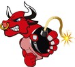 vector red bull very angry with bomb vector red bull very angry with bomb