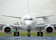 Jet airplane front view
