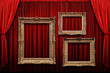 Red Stage Curtain With Gold Frames Red Stage Curtain With Gold Frames