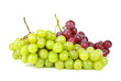Green and pink grapes isolated on the white background Green and pink grapes isolated on the white background
