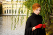 Portrait of a beautiful red-haired woman