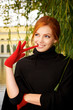 Portrait of a beautiful red-haired woman