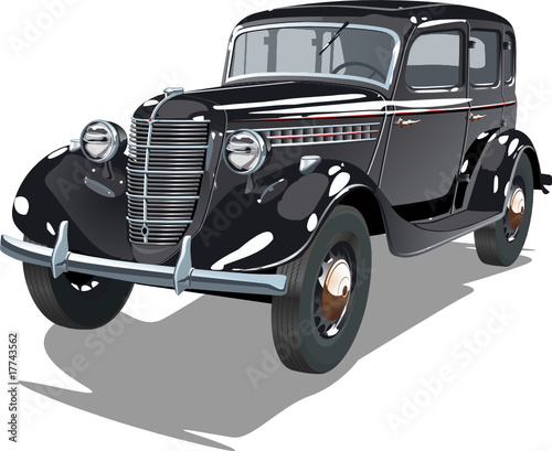 Vektor: Vector black vintage car Vector black vintage car