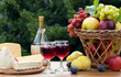 Red wine, fruit and cheese varieties.