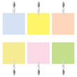 Paper sheets are holded with metal alligator-clips set(vector,CM