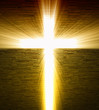 Christian cross of light