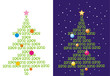 Two backgrounds with abstract christmas-trees. Two backgrounds with abstract christmas-trees.