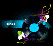 Graffiti image with vinyl disc