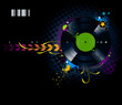 Graffiti image with vinyl disc
