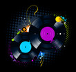 Graffiti image with vinyl disc