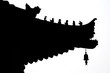 Silhouette d'un toit de temple chinois Silhouette d'un toit de temple chinois
