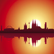 Köln Skyline - Sonnenutergang