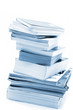 Books and magazines in blue toned
