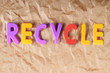 Foto: Recycle on worn paper Recycle on worn paper