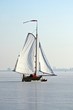 Ice sailing on a cold winter day in the Netherlands