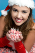 Girl Holding Christmas Candy
