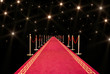 Red carpet with photographer flash