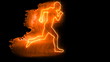Silhouette running on flames