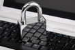The padlock on the notebook keyboard The padlock on the notebook keyboard
