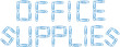 Office supplies blue paper clips