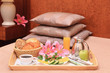 Breakfast on a bed. Breakfast on a bed.