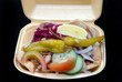 Chicken kebab in a carton or box Chicken kebab in a carton or box