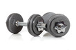 set of dumbells on  white