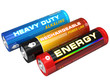 Set of three AA batteries
