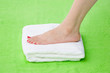 Feet over towel