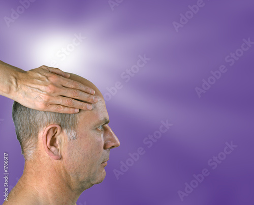 Man receiving healing energy