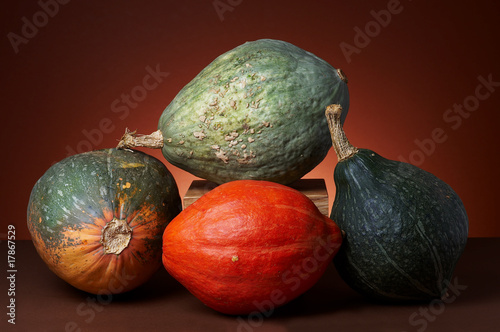 Photo: Studio shot of pumpkins Studio shot of pumpkins