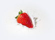 Strawberry with cream splashes Strawberry with cream splashes