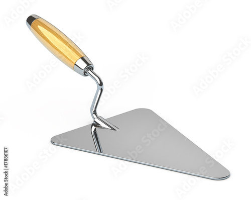 Illustration: New construction trowel isolated over white New construction trowel isolated over white