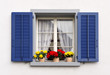 windows with flowers in hanging flower pots windows with flowers in hanging flower pots