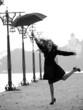 Weird blonde with umbrella