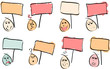 8 Doodle Faces with Signs