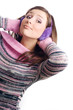 Portrait of a beautiful young woman with Headphones