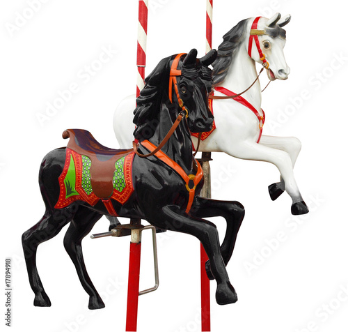Foto: Two Merry-Go-Round Horses Two Merry-Go-Round Horses