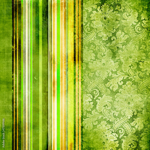 Illustration: green vintage striped paper green vintage striped paper