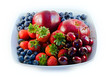 Bowl of fruit isolated on white