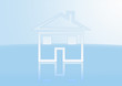 Illustration: house symbol on blue background house symbol on blue background