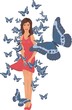 Girl and butterflies